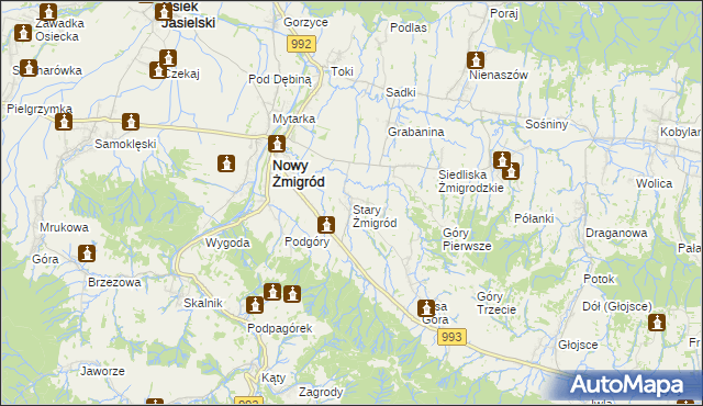 mapa Stary Żmigród, Stary Żmigród na mapie Targeo