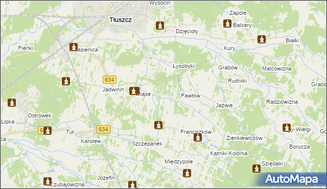 mapa Stasinów gmina Tłuszcz, Stasinów gmina Tłuszcz na mapie Targeo
