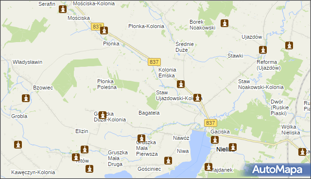 mapa Staw Ujazdowski-Kolonia, Staw Ujazdowski-Kolonia na mapie Targeo