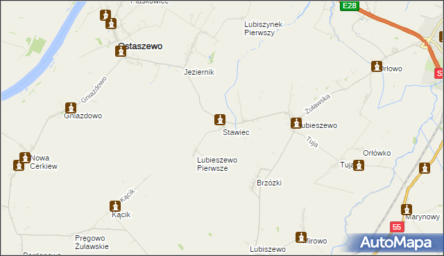 mapa Stawiec gmina Nowy Dwór Gdański, Stawiec gmina Nowy Dwór Gdański na mapie Targeo