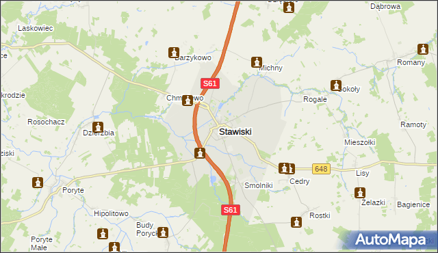 mapa Stawiski, Stawiski na mapie Targeo