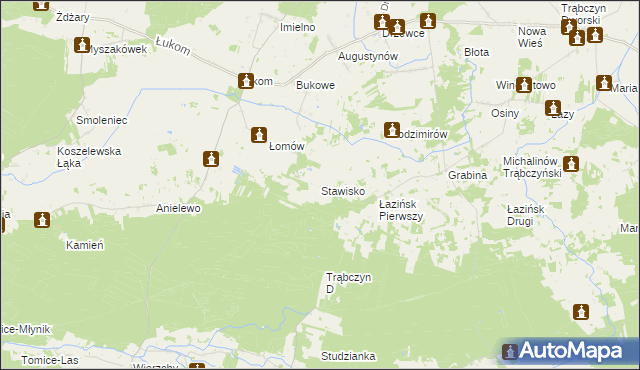 mapa Stawisko gmina Zagórów, Stawisko gmina Zagórów na mapie Targeo