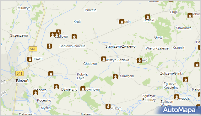 mapa Stawiszyn-Łaziska, Stawiszyn-Łaziska na mapie Targeo