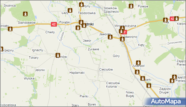 mapa Stawki Cieciułowskie, Stawki Cieciułowskie na mapie Targeo