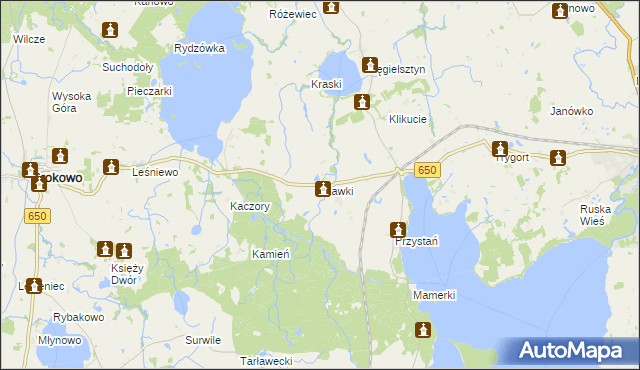 mapa Stawki gmina Węgorzewo, Stawki gmina Węgorzewo na mapie Targeo