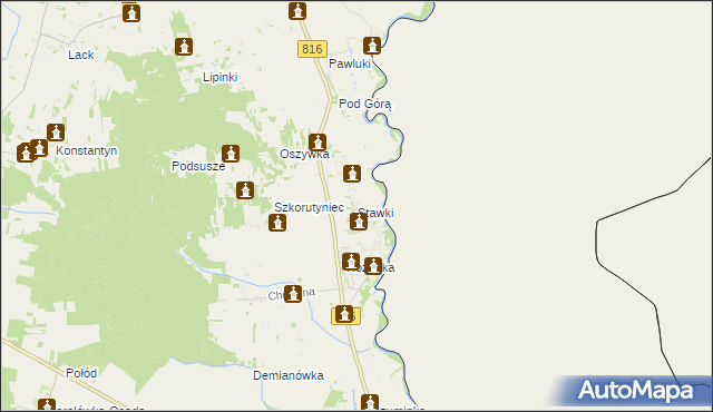 mapa Stawki gmina Włodawa, Stawki gmina Włodawa na mapie Targeo