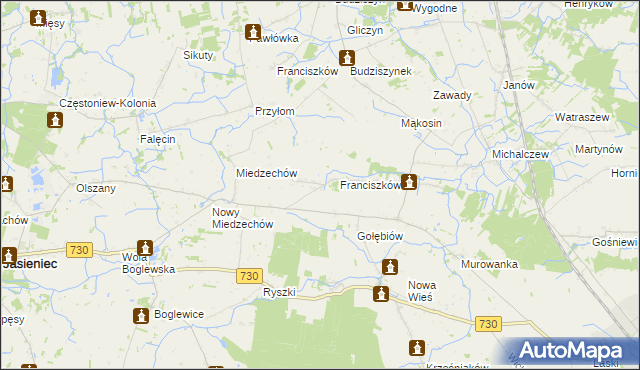 mapa Stefanków gmina Jasieniec, Stefanków gmina Jasieniec na mapie Targeo