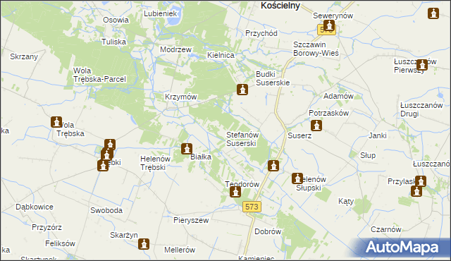 mapa Stefanów Suserski, Stefanów Suserski na mapie Targeo