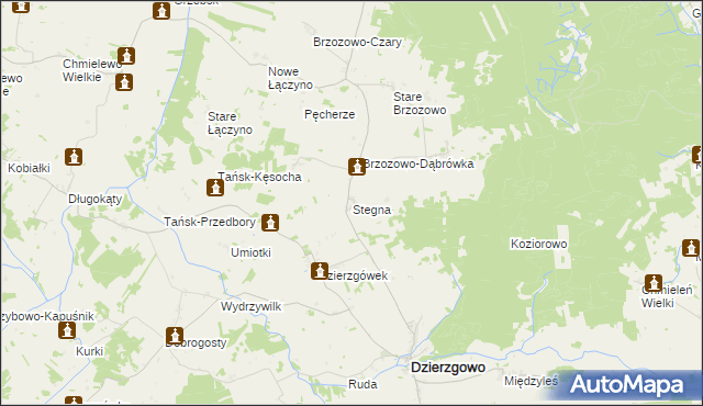 mapa Stegna gmina Dzierzgowo, Stegna gmina Dzierzgowo na mapie Targeo