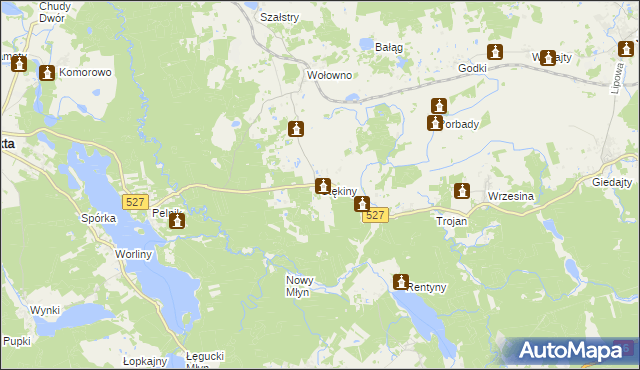 mapa Stękiny, Stękiny na mapie Targeo