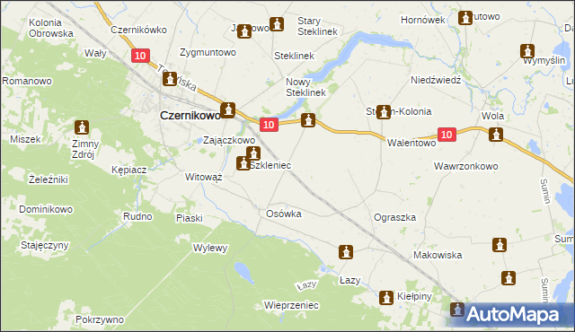 mapa Steklin, Steklin na mapie Targeo