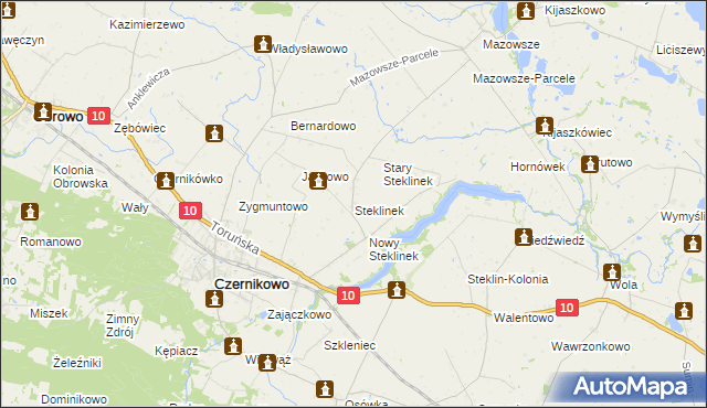 mapa Steklinek, Steklinek na mapie Targeo