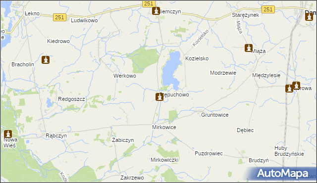 mapa Stępuchowo, Stępuchowo na mapie Targeo