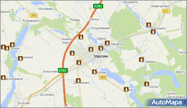 mapa Stęszew, Stęszew na mapie Targeo