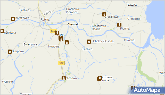 mapa Stobiec gmina Stegna, Stobiec gmina Stegna na mapie Targeo