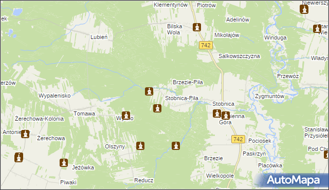 mapa Stobnica-Piła, Stobnica-Piła na mapie Targeo