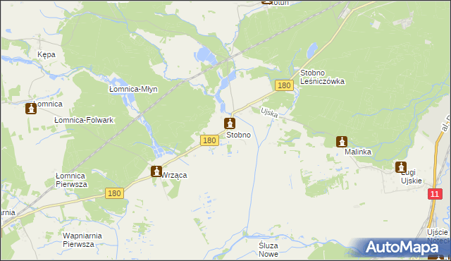 mapa Stobno gmina Trzcianka, Stobno gmina Trzcianka na mapie Targeo