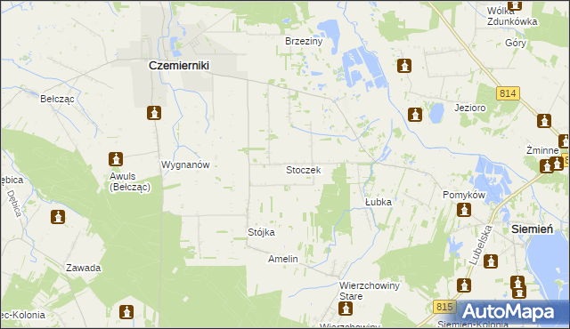 mapa Stoczek gmina Czemierniki, Stoczek gmina Czemierniki na mapie Targeo