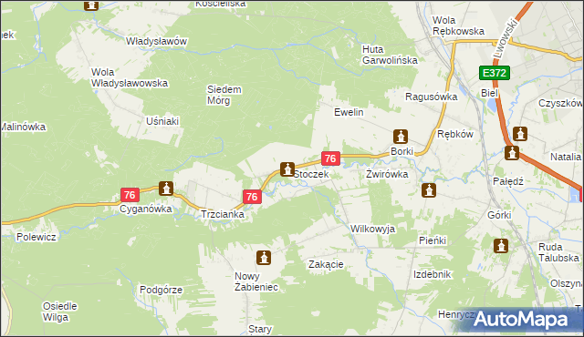 mapa Stoczek gmina Garwolin, Stoczek gmina Garwolin na mapie Targeo