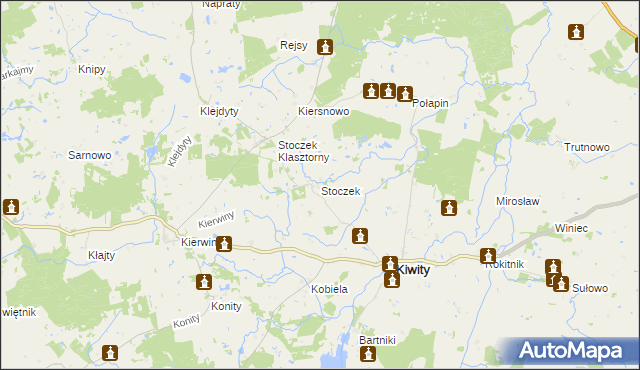 mapa Stoczek gmina Kiwity, Stoczek gmina Kiwity na mapie Targeo