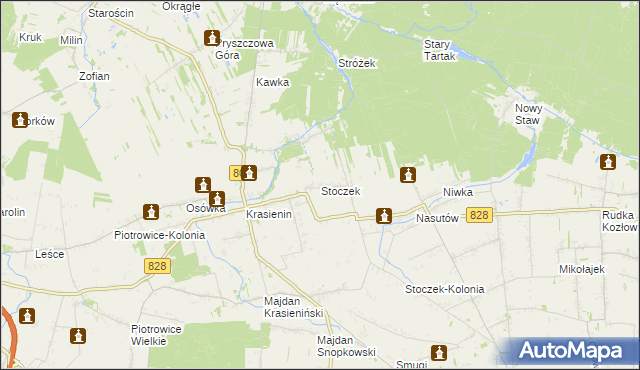 mapa Stoczek gmina Niemce, Stoczek gmina Niemce na mapie Targeo