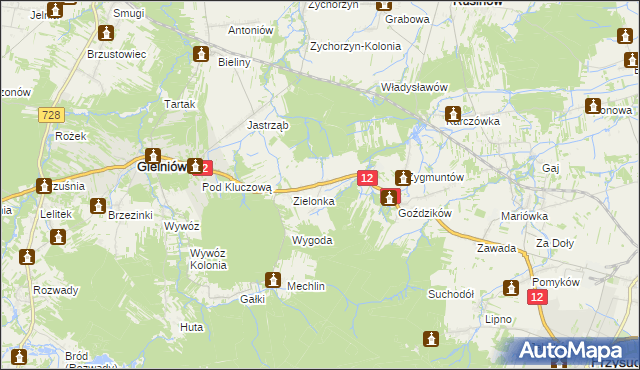 mapa Stoczki gmina Gielniów, Stoczki gmina Gielniów na mapie Targeo