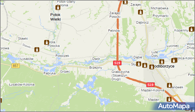 mapa Stojeszyn Pierwszy, Stojeszyn Pierwszy na mapie Targeo