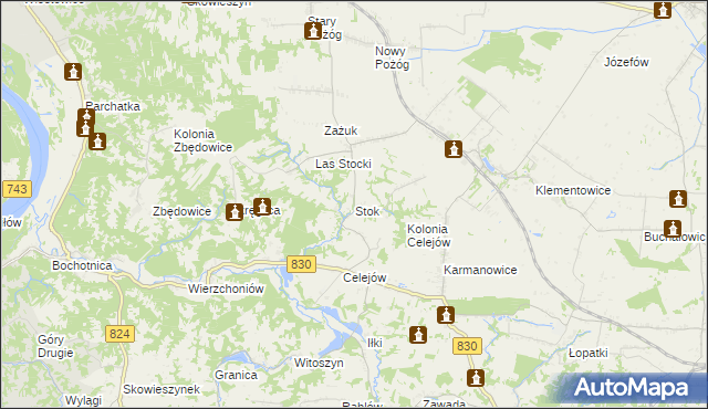 mapa Stok gmina Końskowola, Stok gmina Końskowola na mapie Targeo