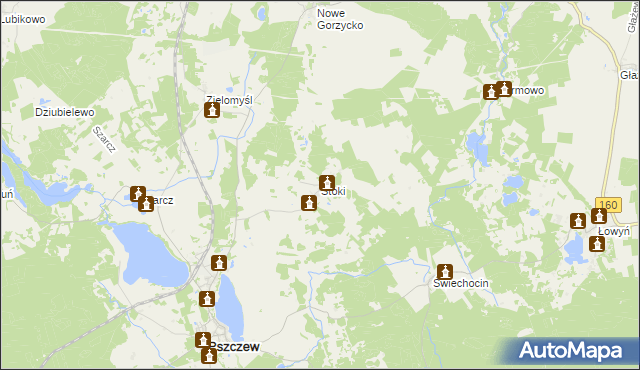 mapa Stoki gmina Pszczew, Stoki gmina Pszczew na mapie Targeo