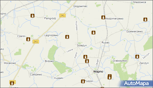 mapa Stołężyn, Stołężyn na mapie Targeo