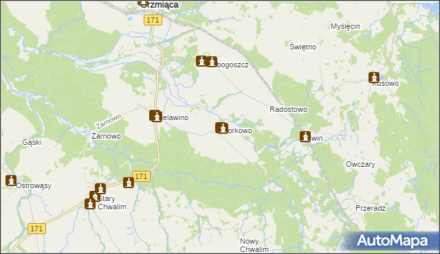 mapa Storkowo gmina Grzmiąca, Storkowo gmina Grzmiąca na mapie Targeo