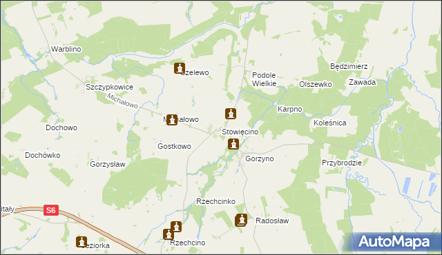 mapa Stowięcino, Stowięcino na mapie Targeo