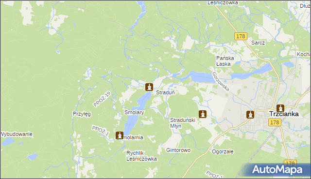 mapa Straduń, Straduń na mapie Targeo