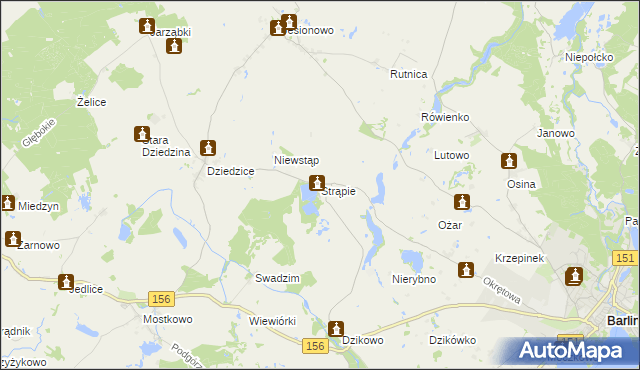 mapa Strąpie, Strąpie na mapie Targeo