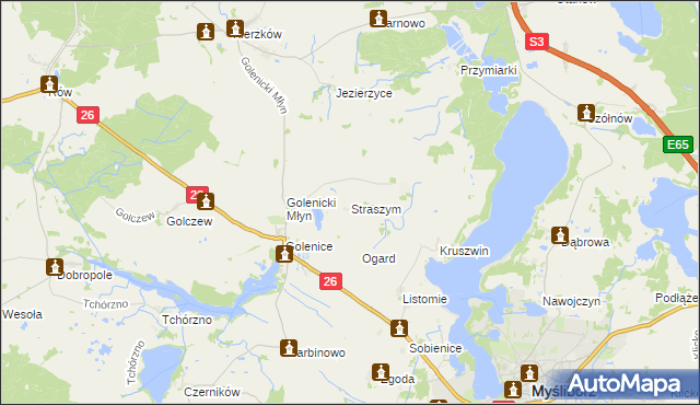 mapa Straszym, Straszym na mapie Targeo