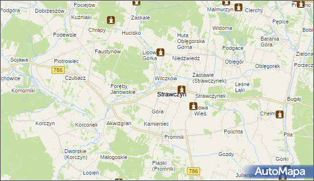 mapa Strawczyn, Strawczyn na mapie Targeo