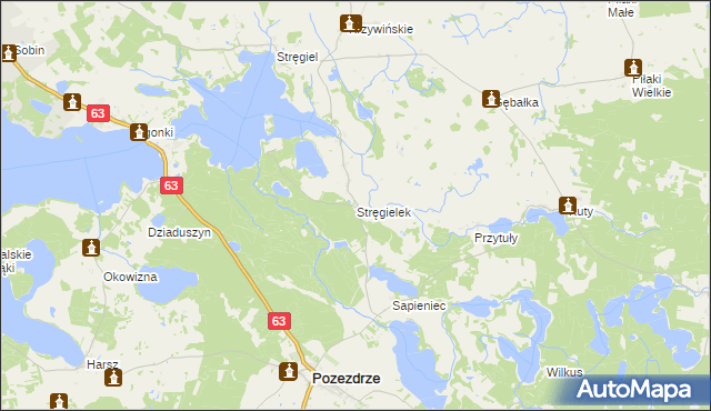 mapa Stręgielek, Stręgielek na mapie Targeo