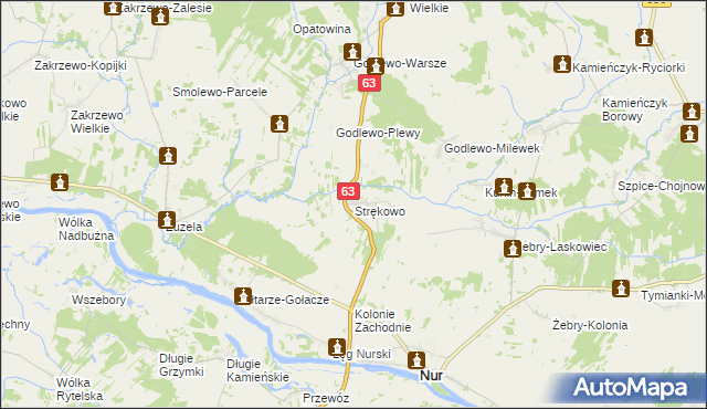 mapa Strękowo, Strękowo na mapie Targeo