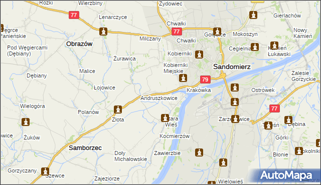 mapa Strochcice, Strochcice na mapie Targeo