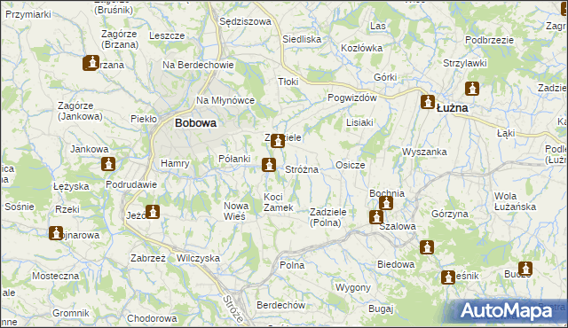 mapa Stróżna, Stróżna na mapie Targeo