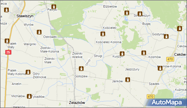 mapa Strugi gmina Żelazków, Strugi gmina Żelazków na mapie Targeo