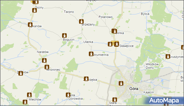 mapa Strumienna, Strumienna na mapie Targeo