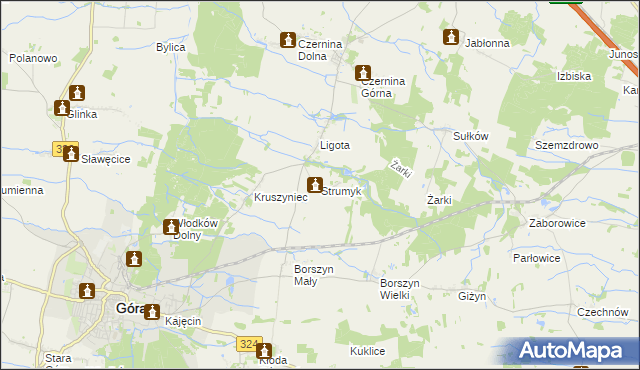 mapa Strumyk gmina Góra, Strumyk gmina Góra na mapie Targeo