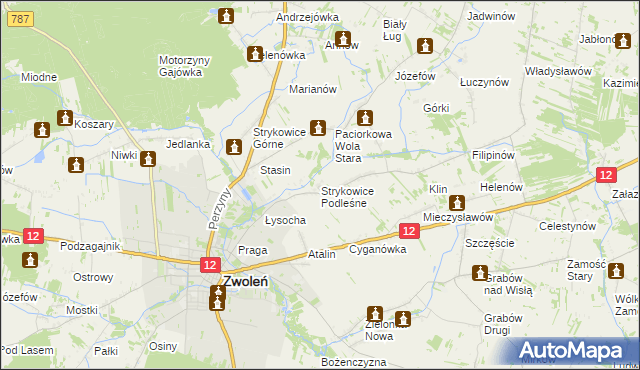 mapa Strykowice Podleśne, Strykowice Podleśne na mapie Targeo