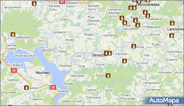 mapa Stryszów, Stryszów na mapie Targeo