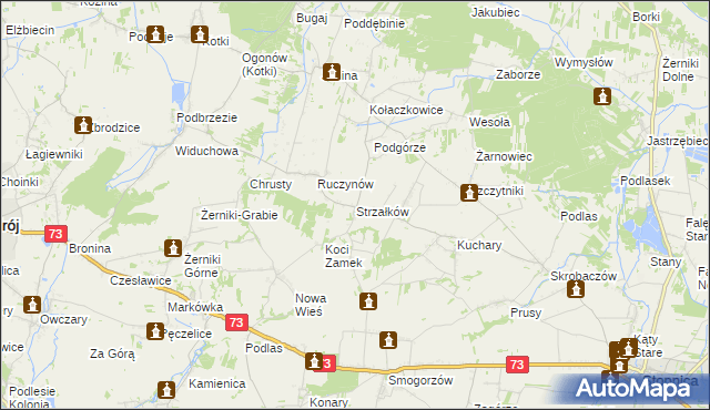 mapa Strzałków gmina Stopnica, Strzałków gmina Stopnica na mapie Targeo