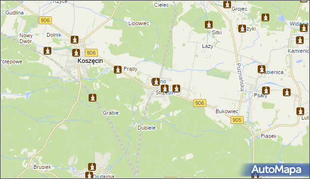 mapa Strzebiń, Strzebiń na mapie Targeo