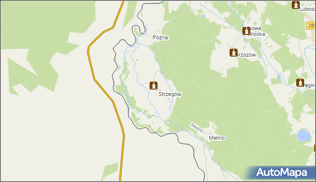 mapa Strzegów gmina Gubin, Strzegów gmina Gubin na mapie Targeo