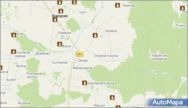 mapa Strzelce-Kolonia, Strzelce-Kolonia na mapie Targeo