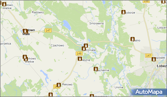 mapa Strzmiele, Strzmiele na mapie Targeo